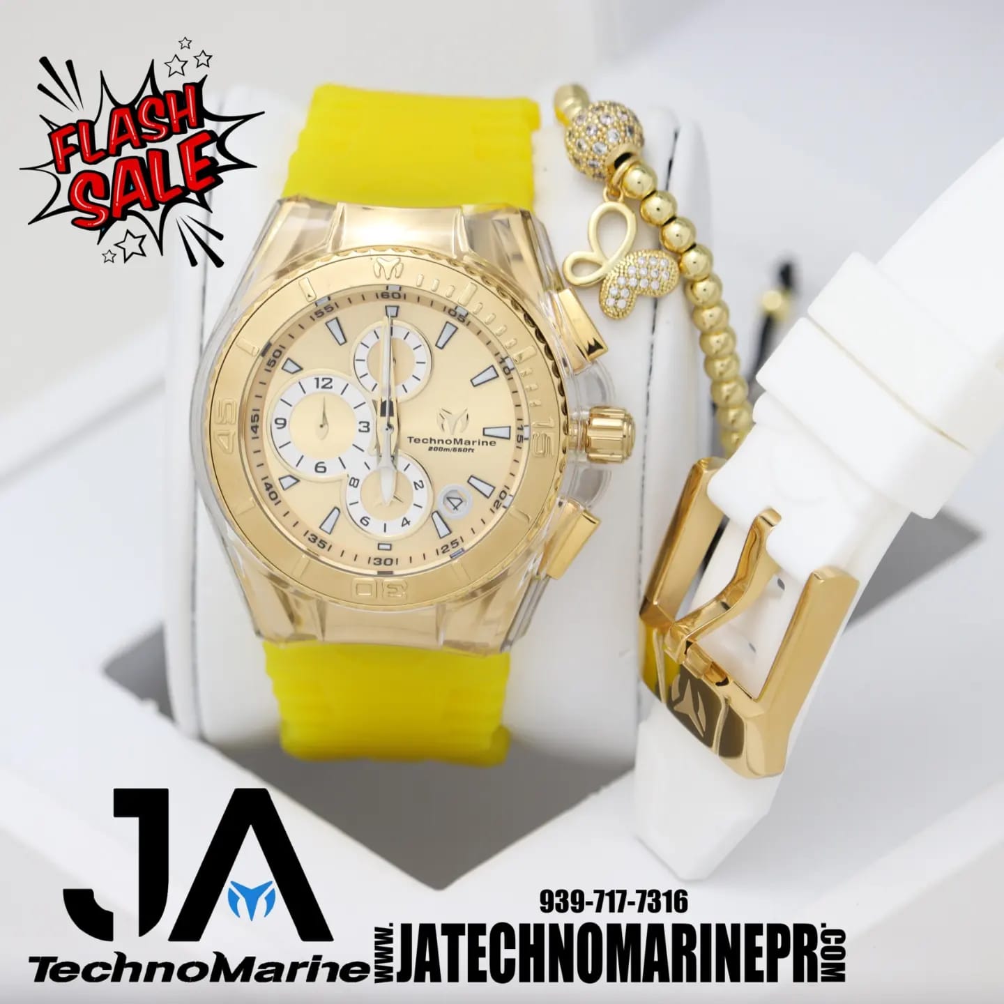 Technomarine Suizo Men’s Gold and Gold 46mm Dos Correas