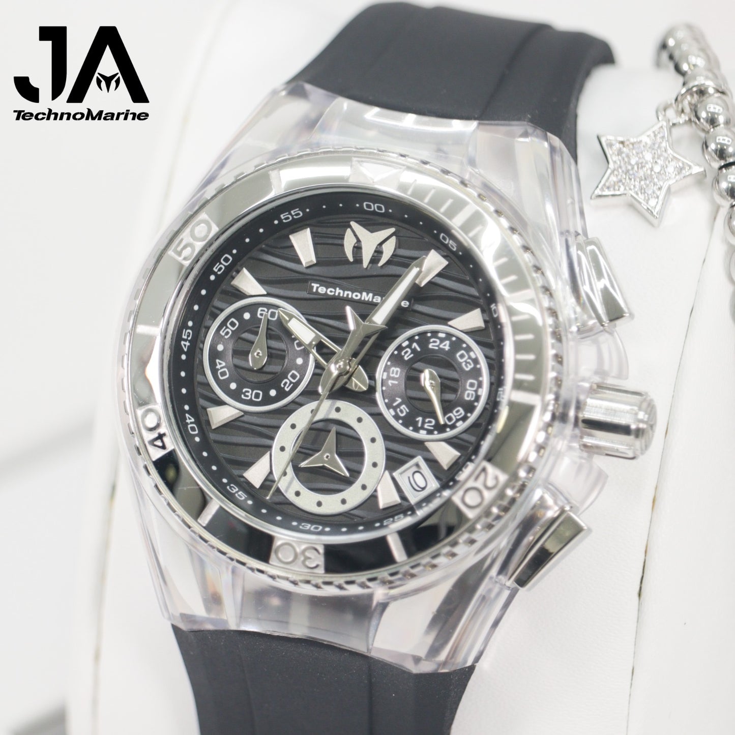 Technomarine Cruise Lady 40mm Stainless Steel Black Silver Dial Quartz