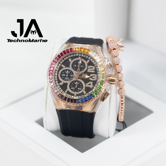 Technomarine Custom Cruise Glitz 45mm Rainbow Rose Gold