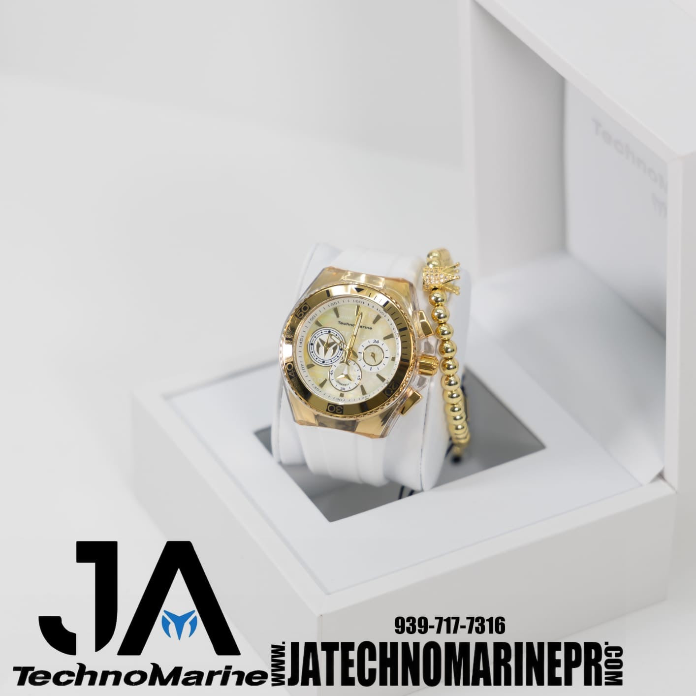 Technomarine Hombre Cruise California Men's Watch w/ Metal, & Oyster Dial Correa Blanca