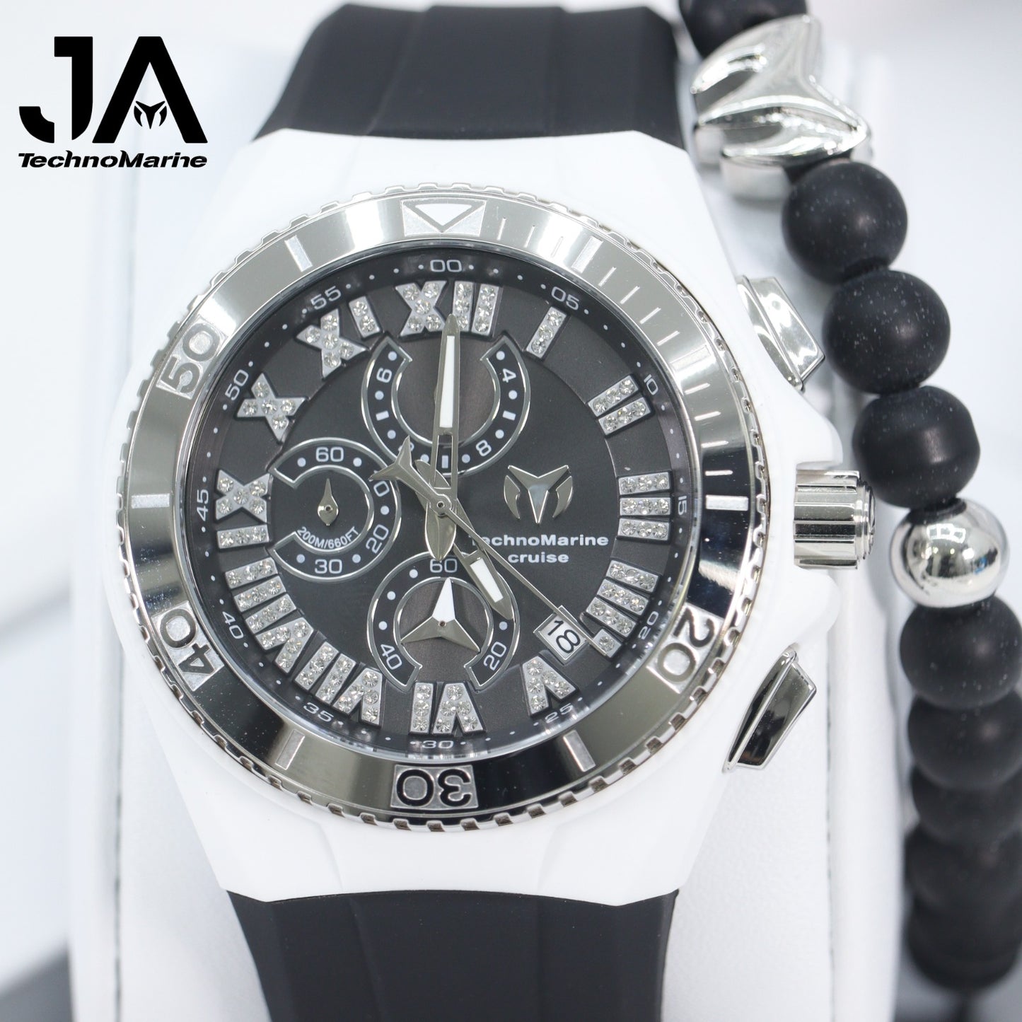 Technomarine Hombre Silver Star/Cruise Collection Watch 46mm Bicel Blanco