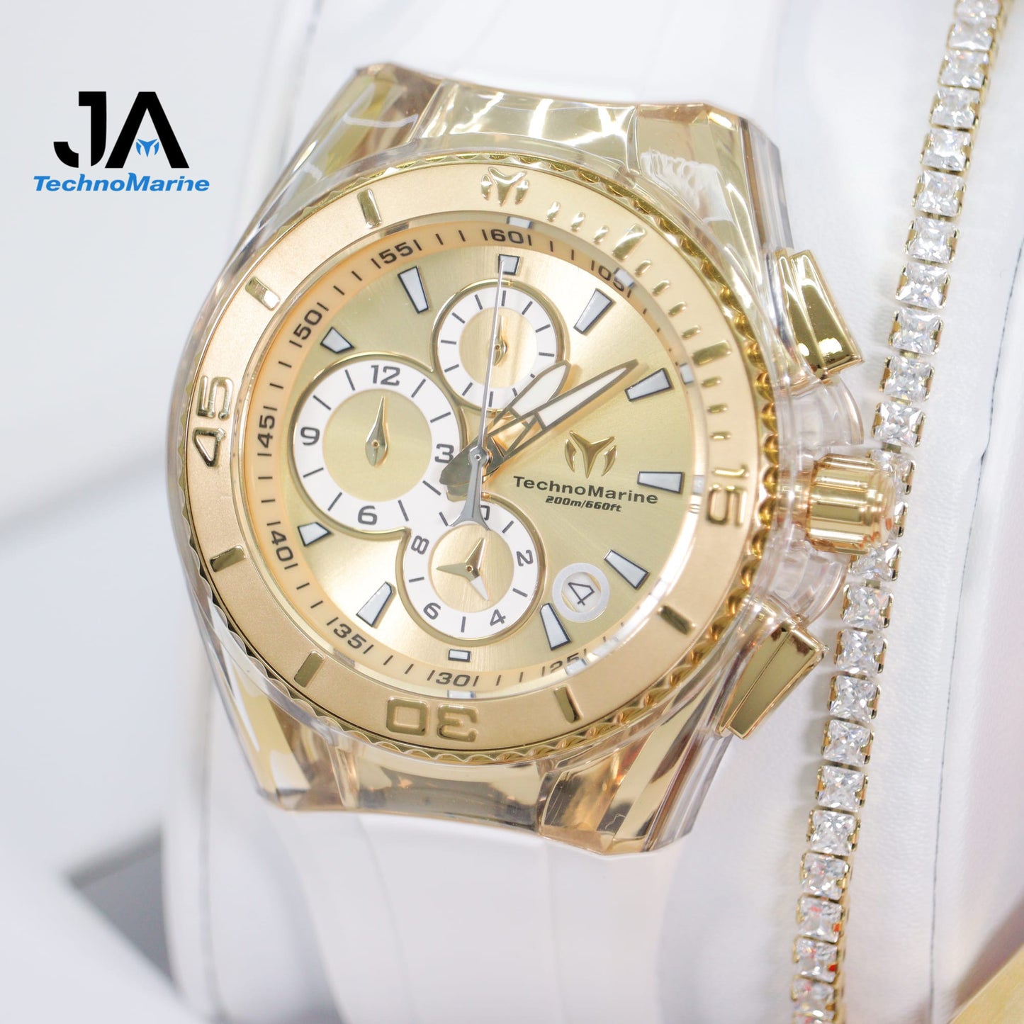 Technomarine Cruise Gold And Gold 40 mm Original Chronograph Ladies Watch Tres Correas