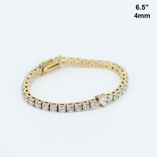 Pulsera De Corazón Stainless Steel Baño oro 14k