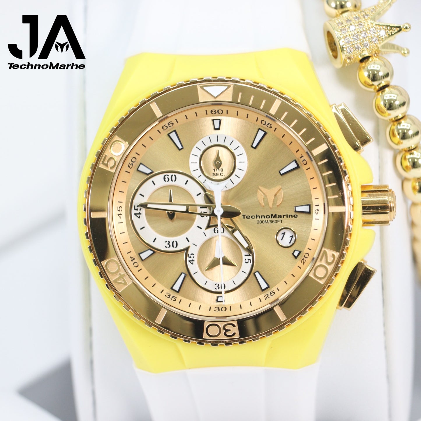 Technomarine Cruise Star Gold & Gold 46mm Watch Una Pulsera Gratis Yellow