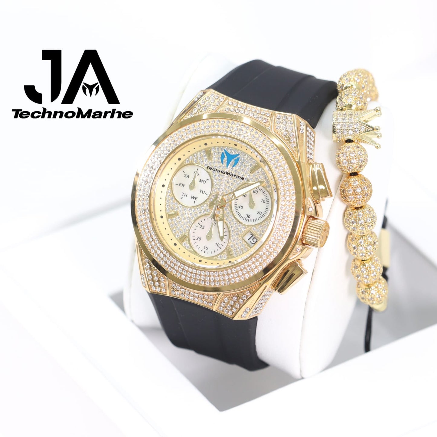 TECHNOMARINE (Pave) Cruise Collection Swiss Machine Gold Color One Free Bracelet