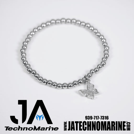 Pulsera De Mariposa Silver Mujer Ajustable Stainless Steel