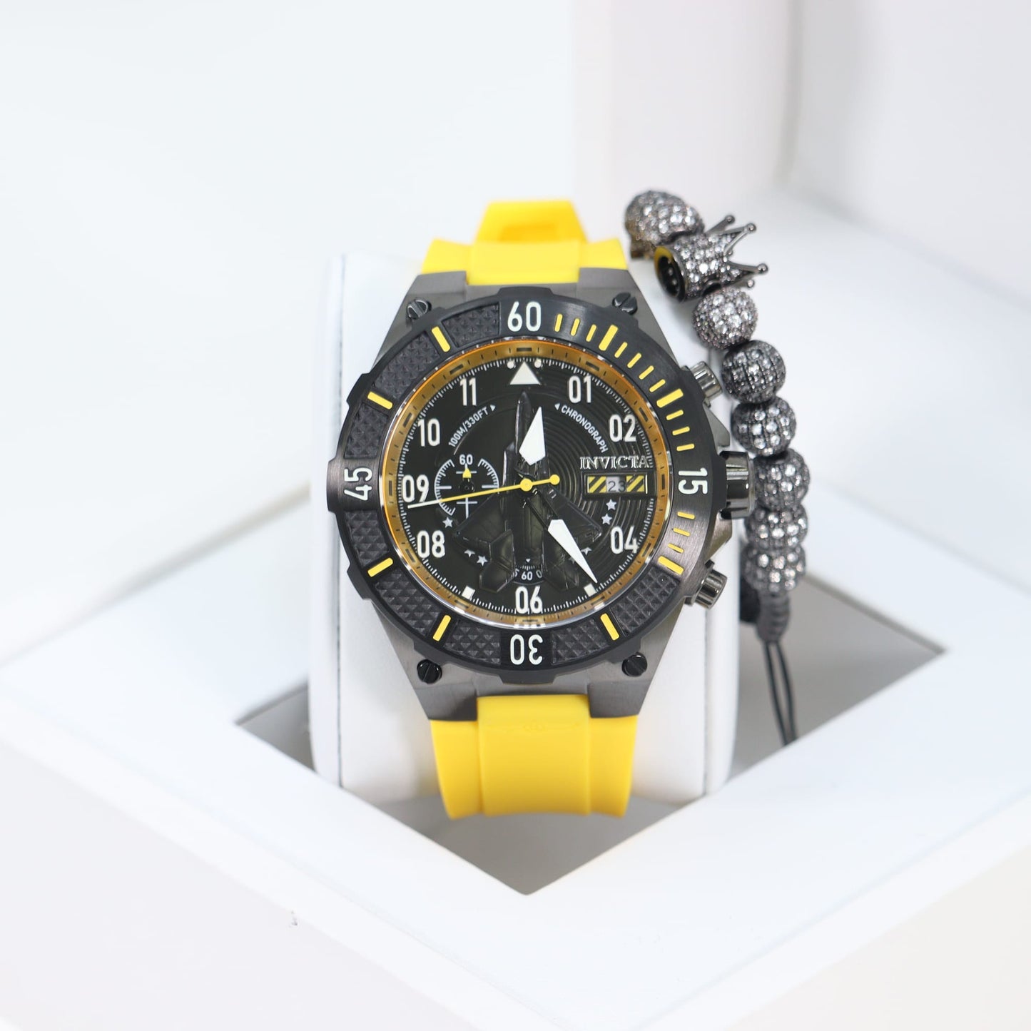 Invicta Speedway Men's Watch - 52mm, Yellow Black Una Pulsera Gratis