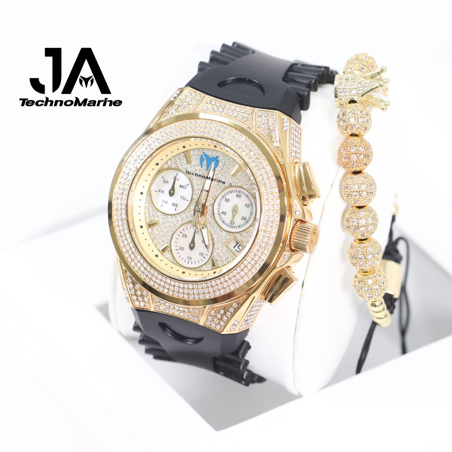 TECHNOMARINE (Pave) Cruise Collection Swiss Machine Gold Color One Free Bracelet