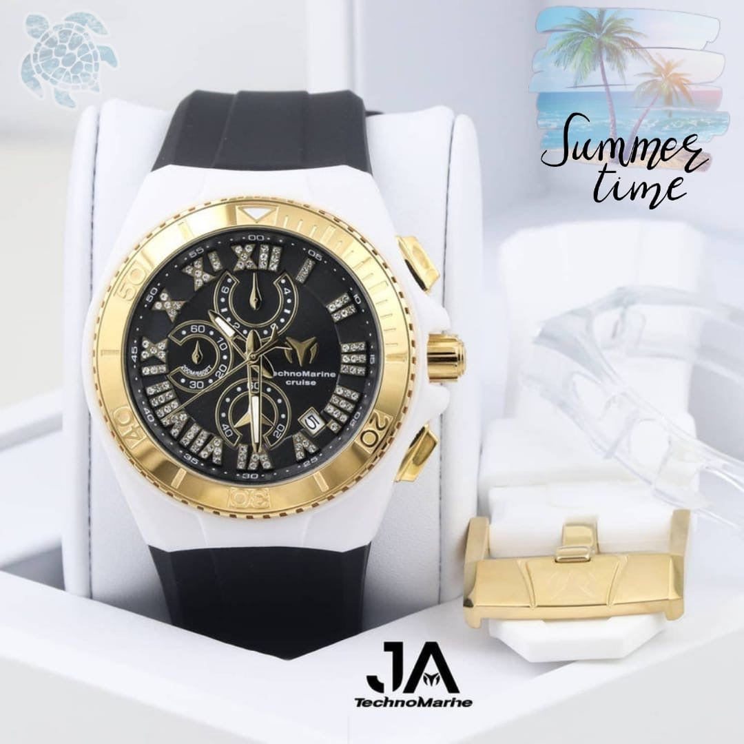 Technomarine Cruise Star Gold With Black Dial, Special Order Dos Correas