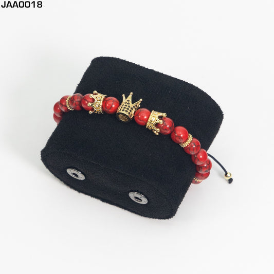 Pulsera Para Hombres Ajustable Color Oro y Roja