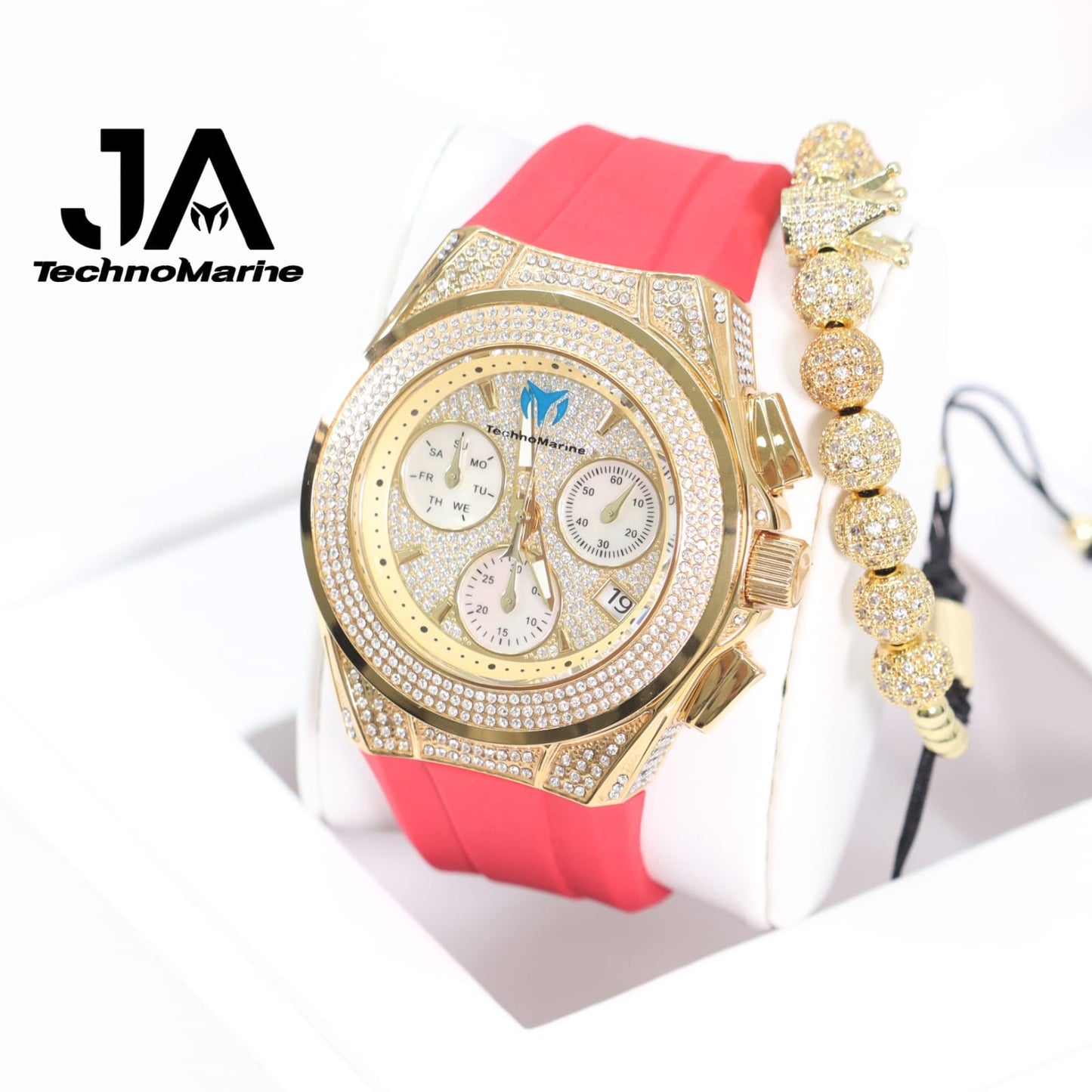 TECHNOMARINE (Pave) Cruise Collection Swiss Machine Gold Color One Free Bracelet