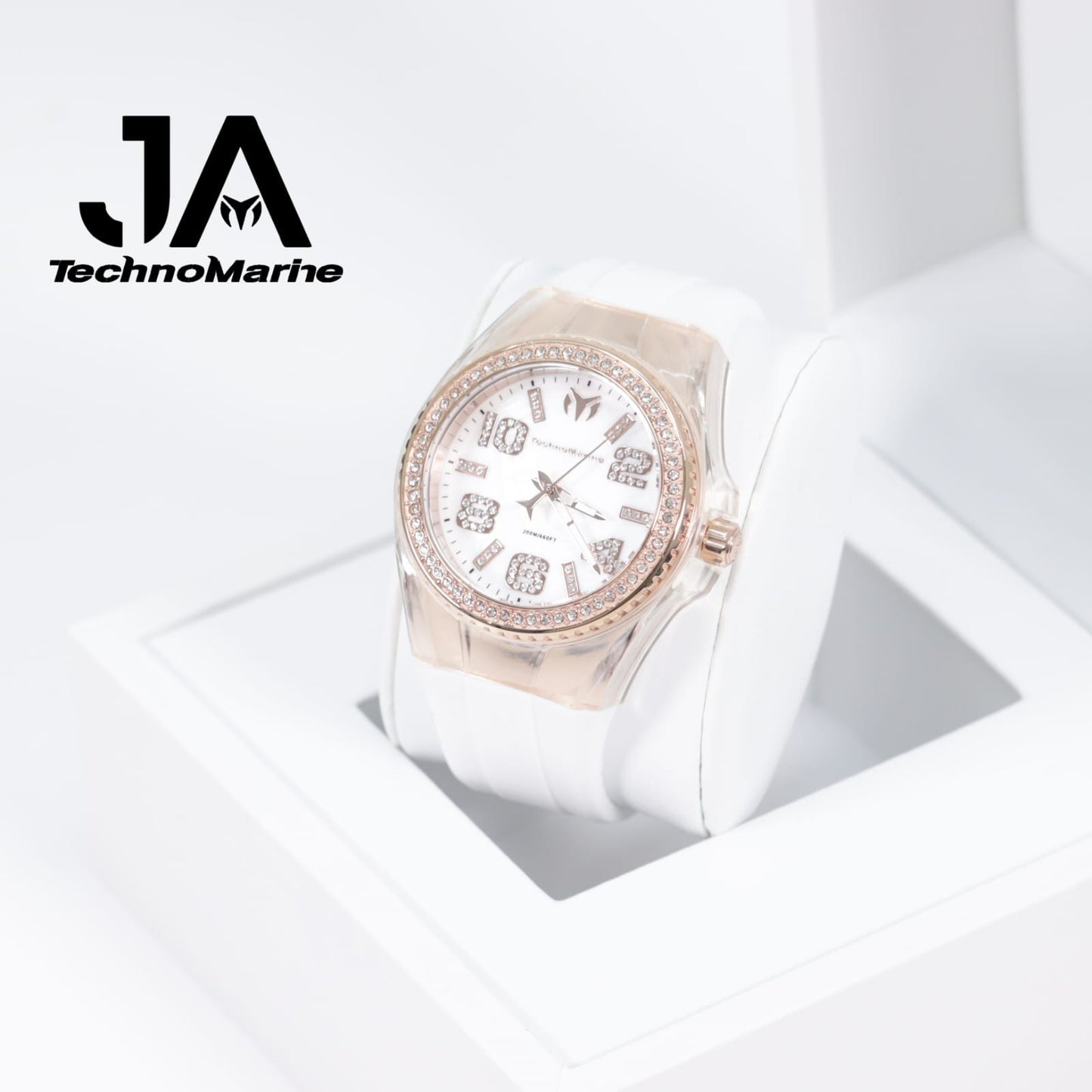 Technomarine Cruise Monogram 45mm Gold with Stones Rose Gold White