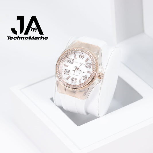 Technomarine Cruise Monogram 45mm Gold with Stones Rose Gold White