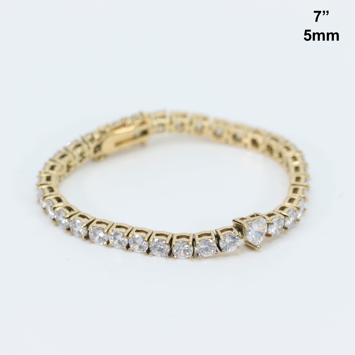 Pulsera De Corazón Stainless Steel Baño oro 14k