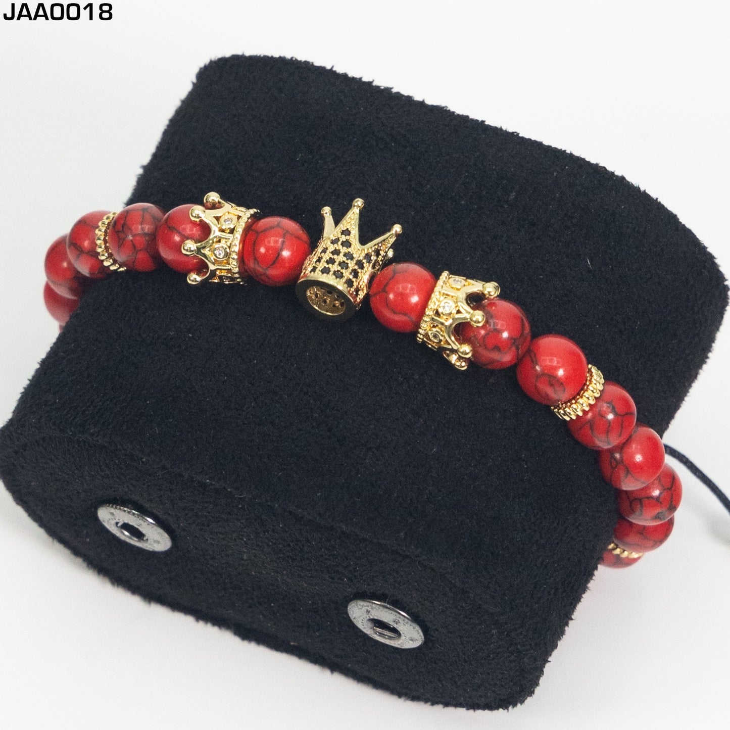 Pulsera Para Hombres Ajustable Color Oro y Roja