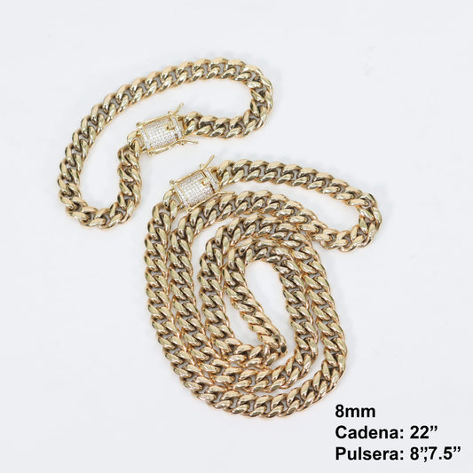 Cadenas Cubanas hombre 8mm 22” Stainless Steel