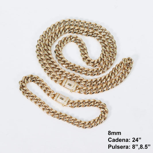 Cadenas Cubanas hombre 8mm 24” Stainless Steel