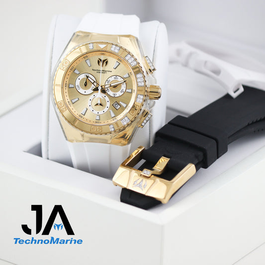 TECHNOMARINE Gold and Gold Suizo Custom  Men's Cruise Star Qtz Chrono Men's Watch Modelo 43