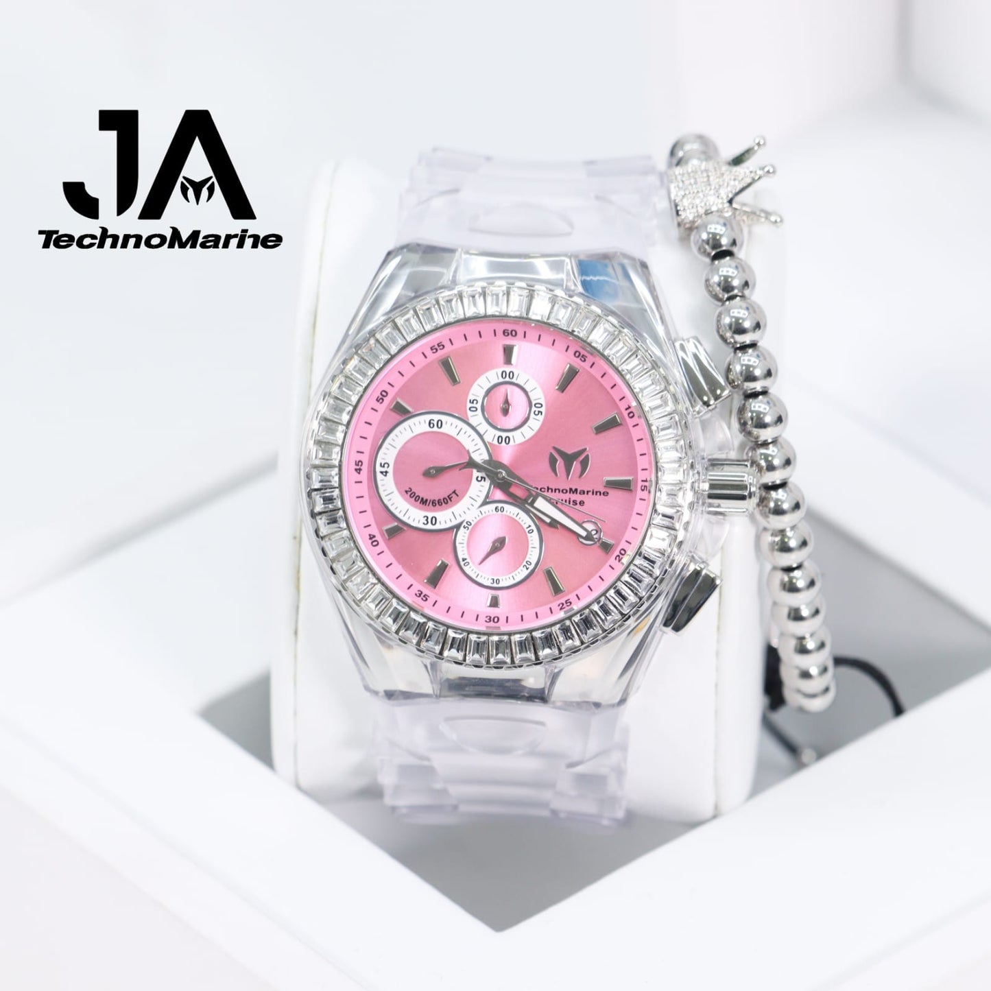 TechnoMarine Cruise Original Unisex Watch - 45mm, Pink Silver (Una Pulsera Gratis)