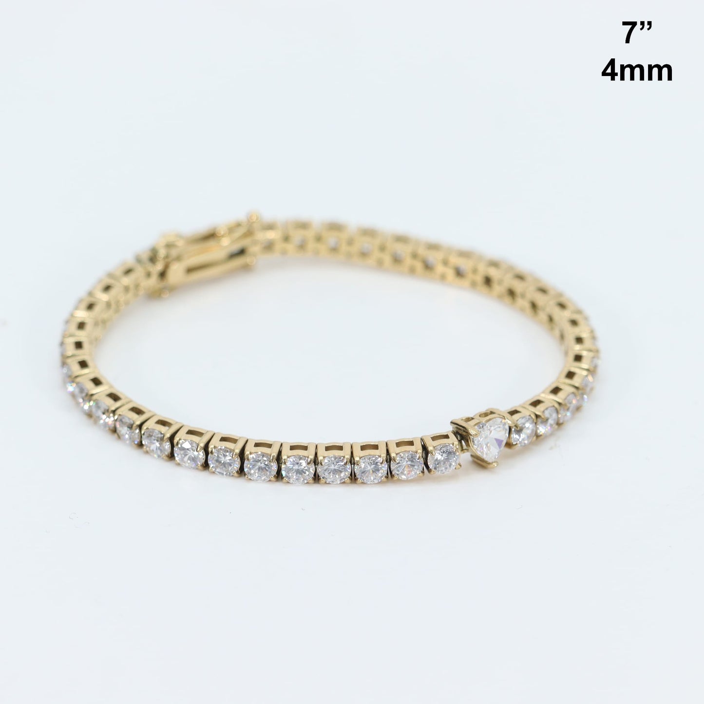 Pulsera De Corazón Stainless Steel Baño oro 14k