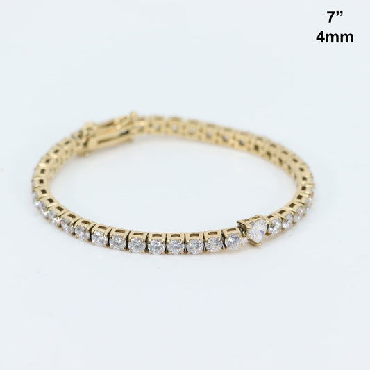 Pulsera De Corazón Stainless Steel Baño oro 14k