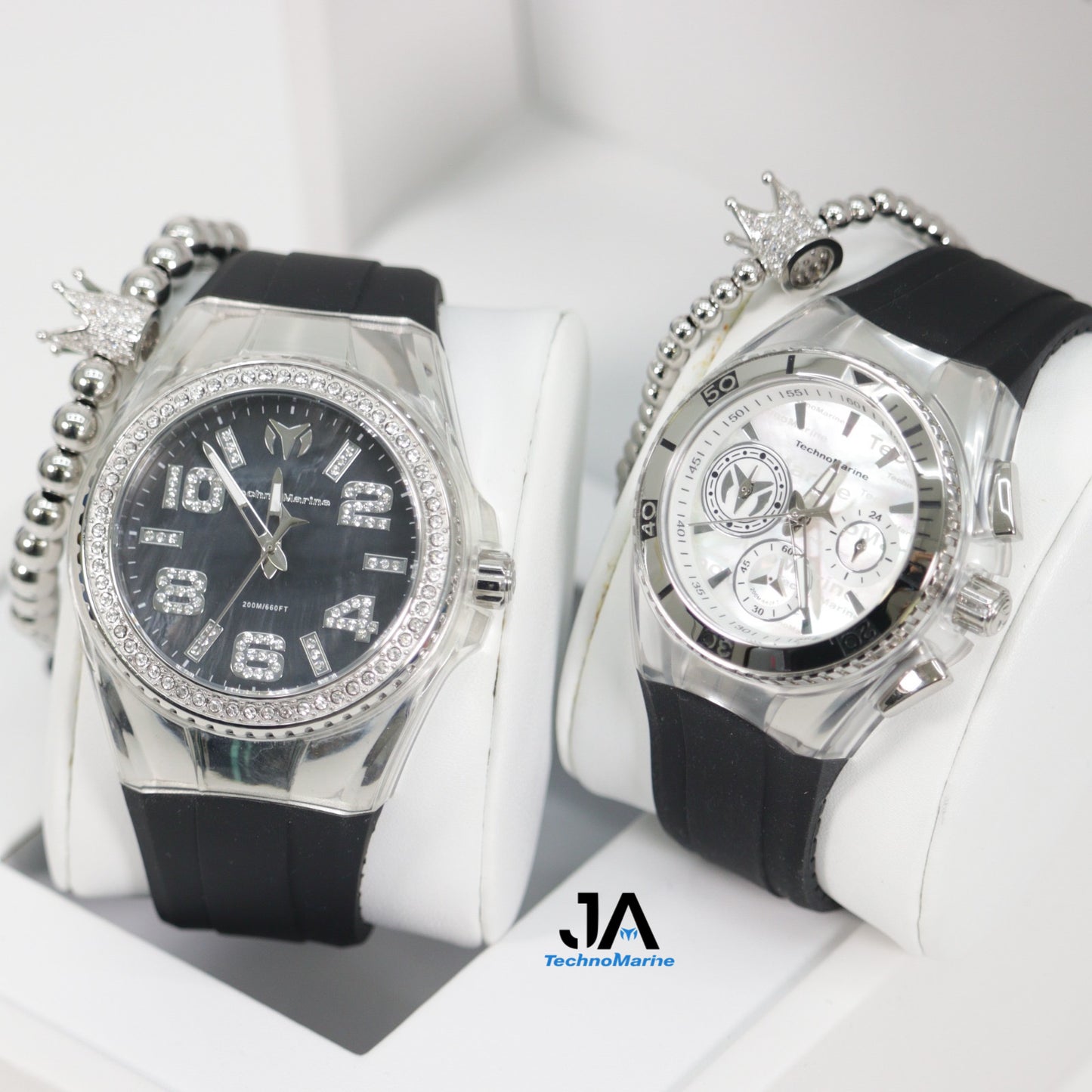 Set Dos Technomarine Cruise Monogram 42mm Silver with Stones, TechnoMarine Cruise California Women’s - 40MM Silver Dos Pulseras