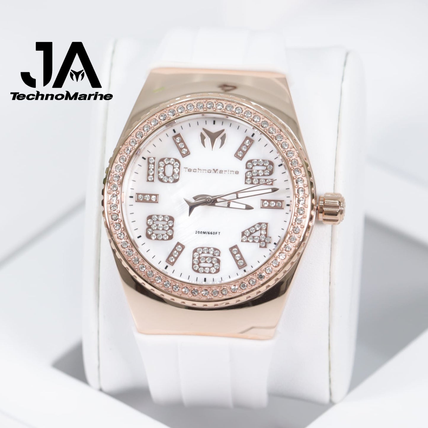 Technomarine Cruise Monogram 45mm Gold with Stones Rose Gold White