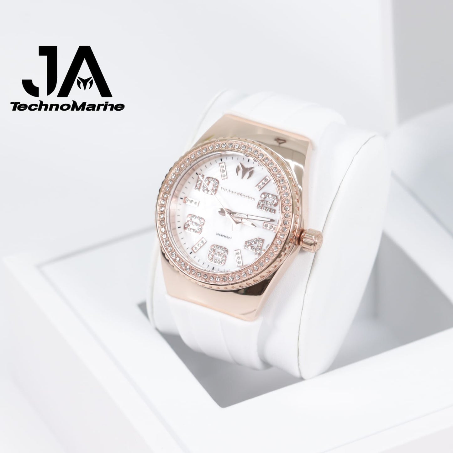 Technomarine Cruise Monogram 45mm Gold with Stones Rose Gold White