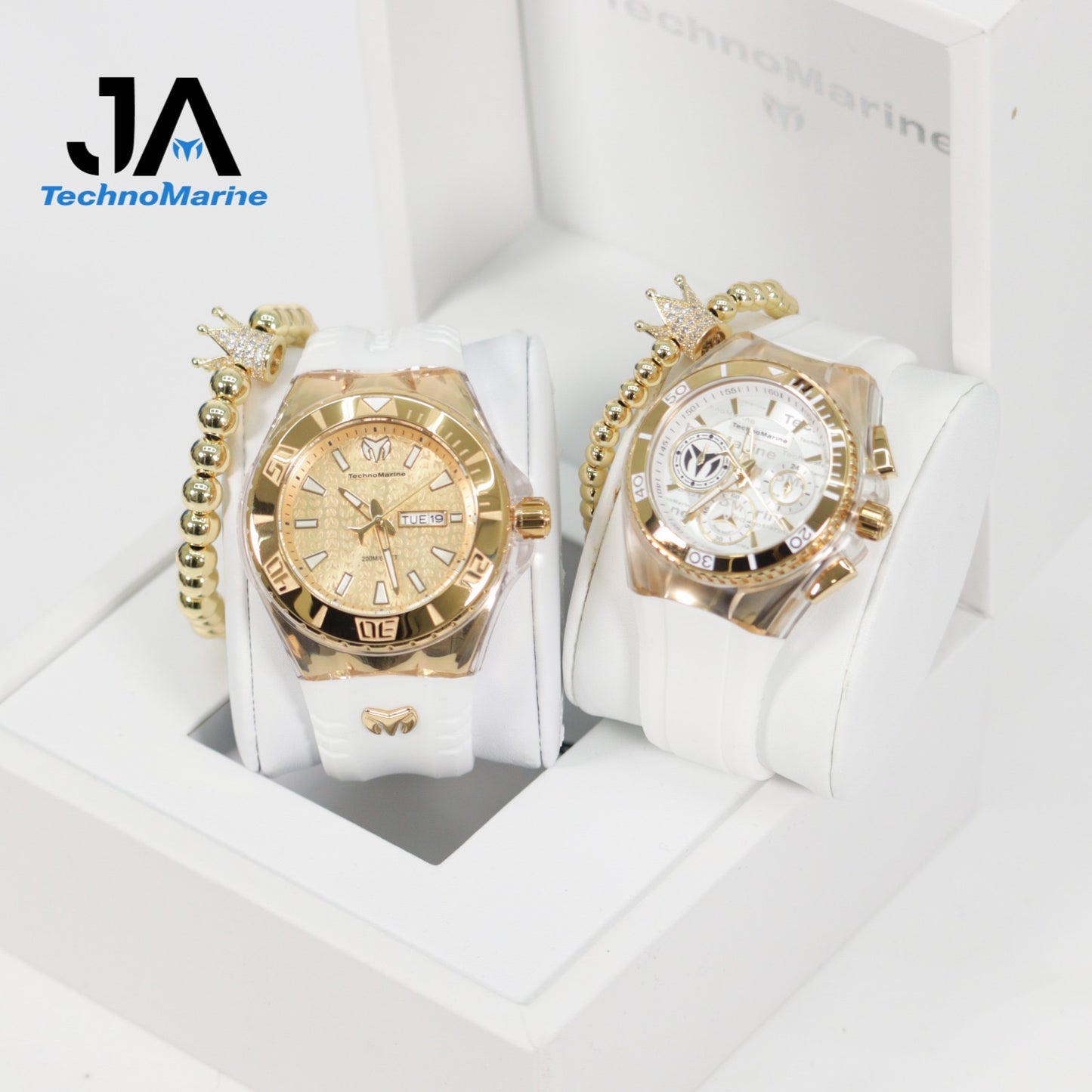 Set Dos Technomarine Cruise Monogram 46mm Oro with Stones, TechnoMarine Cruise California Women’s - 40MM Oro Dos Pulseras