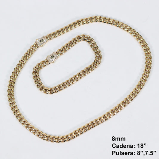 Cadenas Cubanas hombre 8mm 18” Stainless Steel