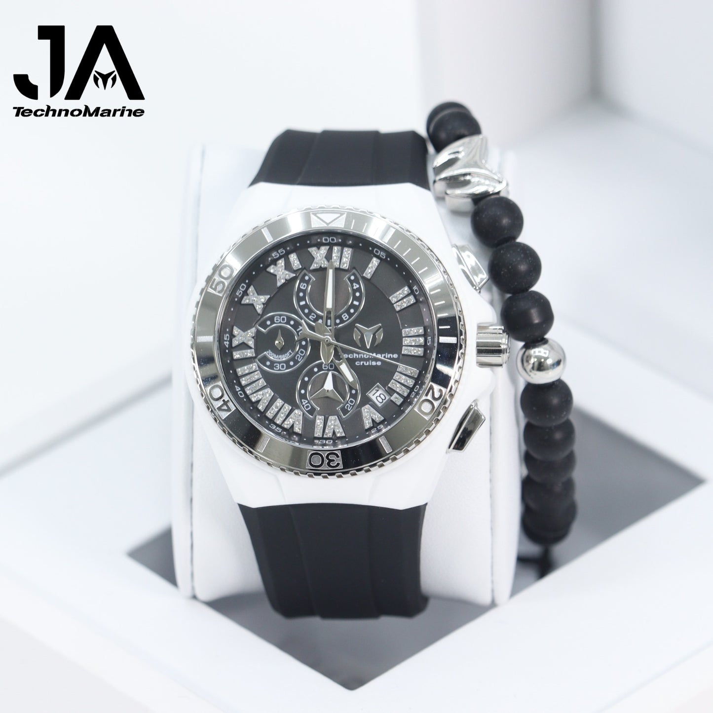 Technomarine Hombre Silver Star/Cruise Collection Watch 46mm Bicel Blanco