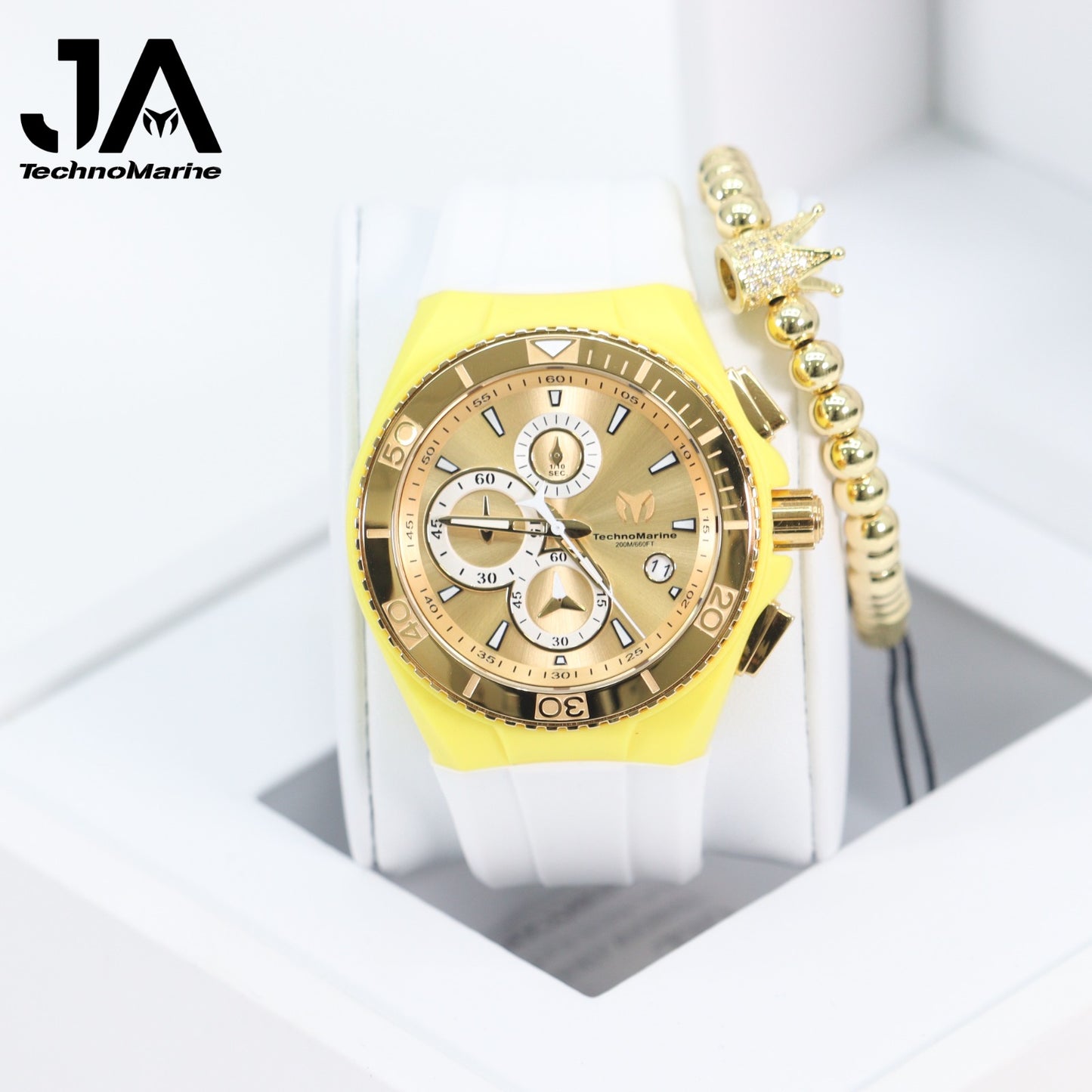 Technomarine Cruise Star Gold & Gold 46mm Watch Una Pulsera Gratis Yellow