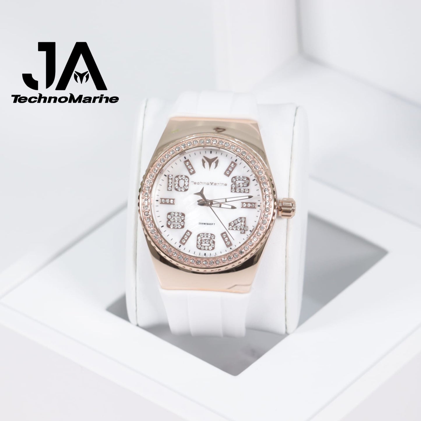 Technomarine Cruise Monogram 45mm Gold with Stones Rose Gold White