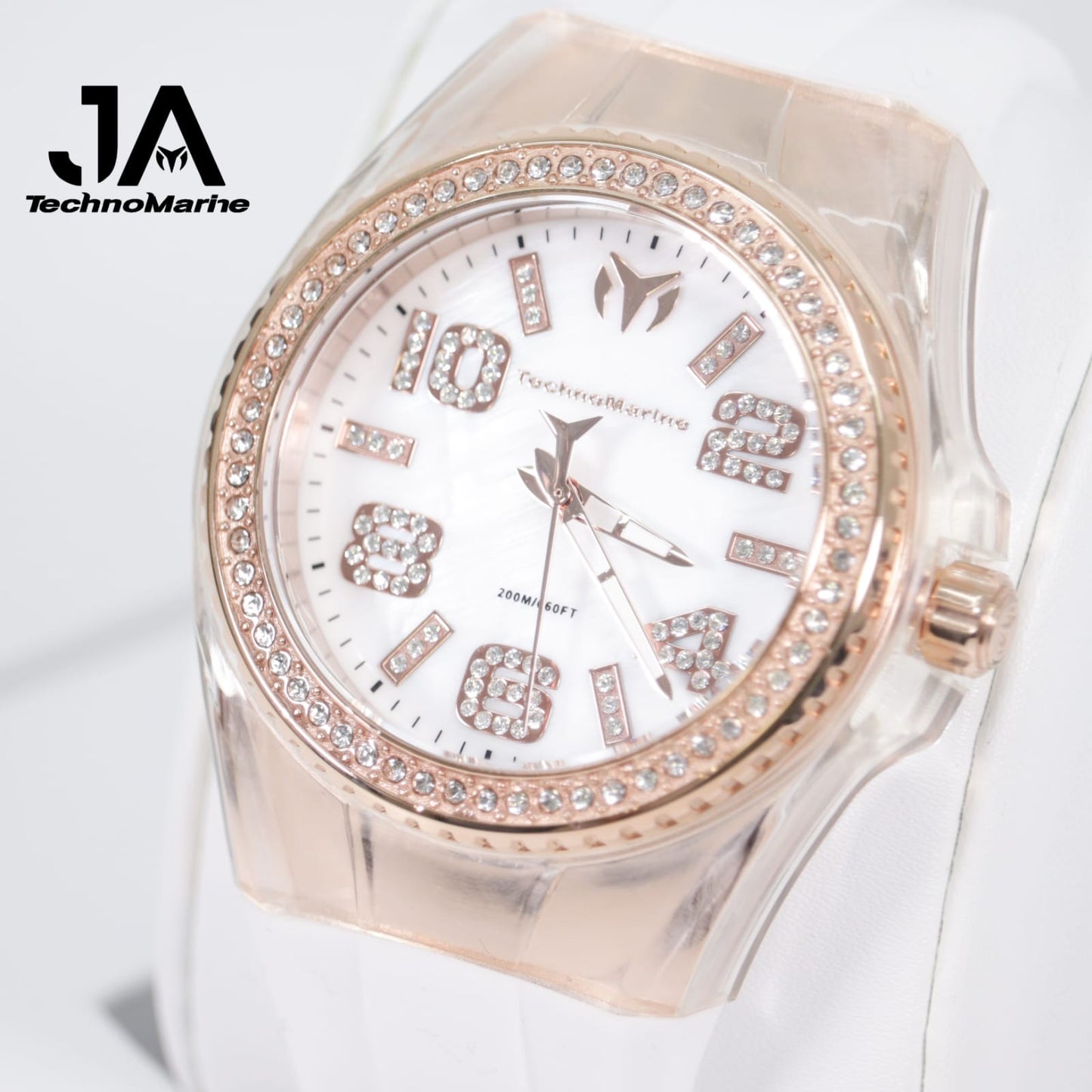 Technomarine Cruise Monogram 45mm Gold with Stones Rose Gold White