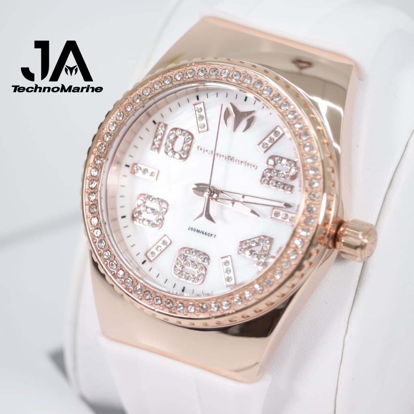 Technomarine Cruise Monogram 45mm Gold with Stones Rose Gold White