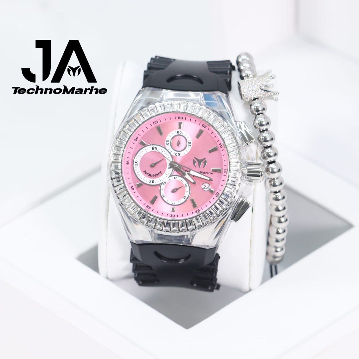 TechnoMarine Cruise Original Unisex Watch - 45mm, Pink Silver (Una Pulsera Gratis)