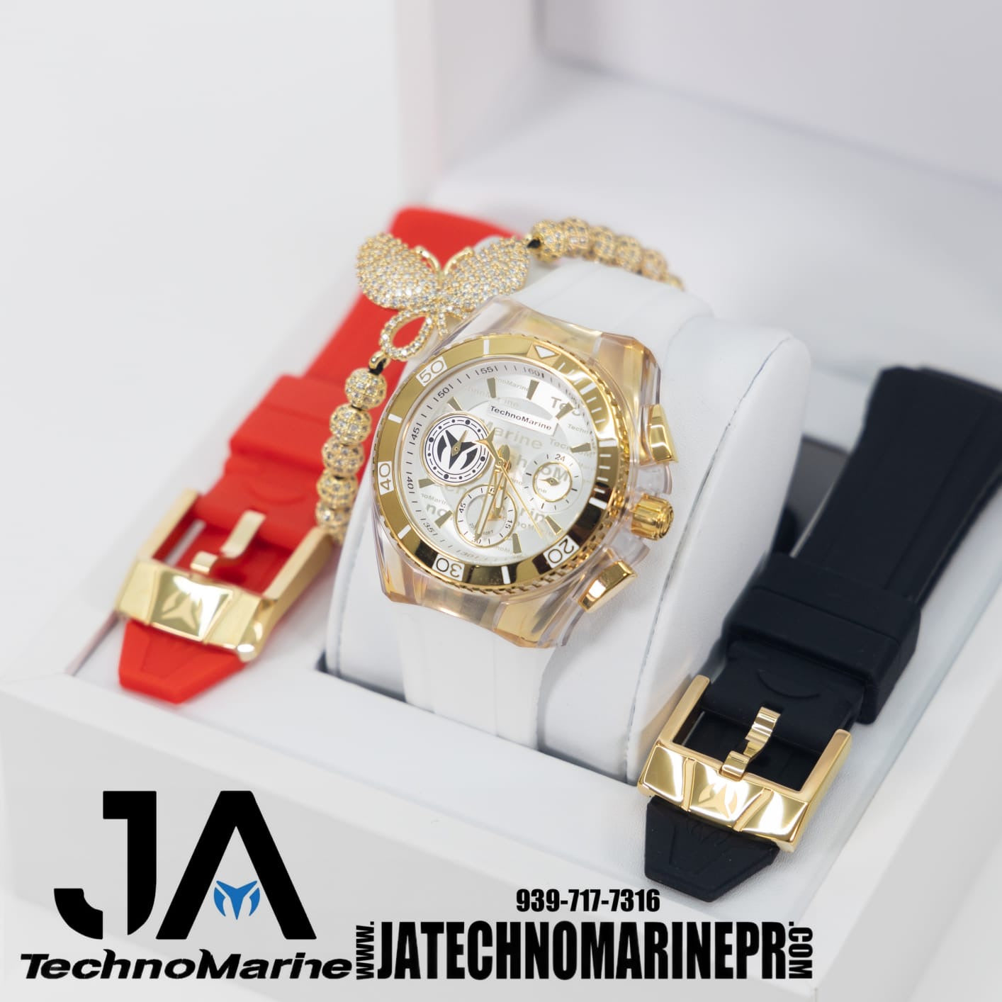 Technomarine Cruise California Chronograph Quartz Ladies Watch Tres Correas una Pulsera Gratis