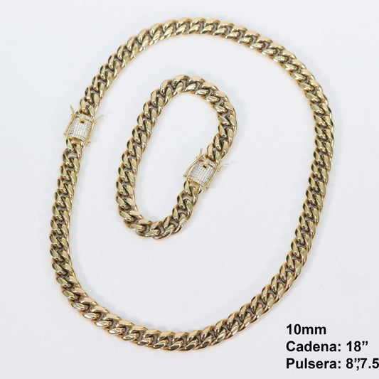 Cadenas Cubanas hombre 10mm 18” Stainless Steel