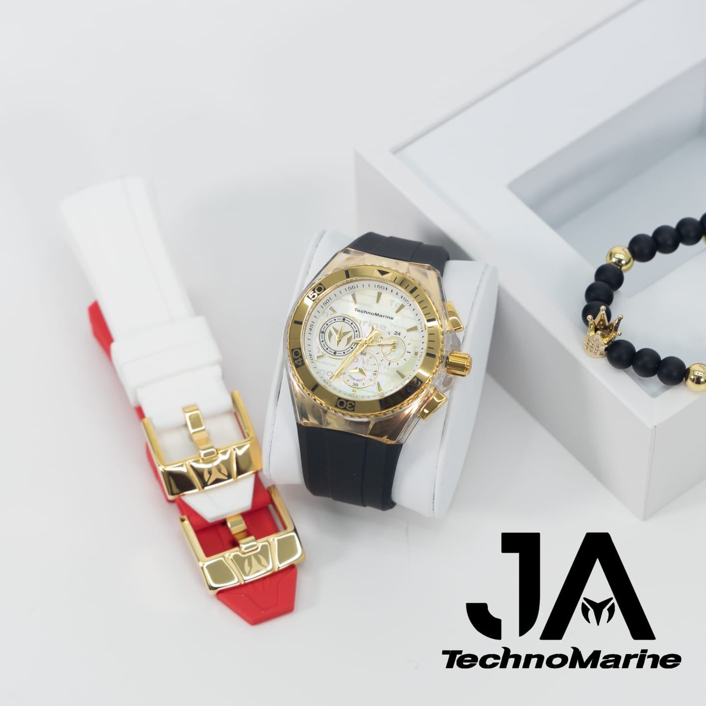 Technomarine Hombre Cruise California Men's Watch w/ Metal, & Oyster Dial Tres Correas Una Pulsera Cratis