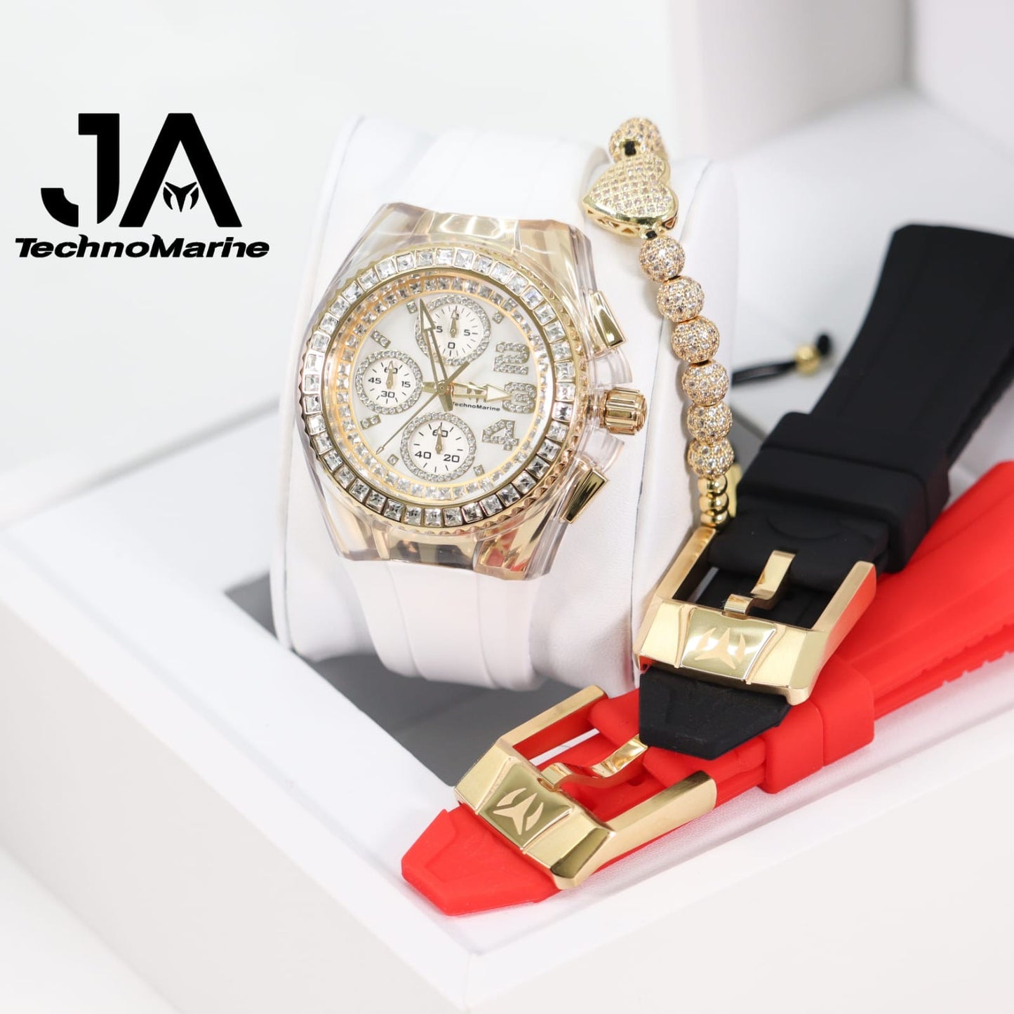 Technomarine  Cruise Glitz 40mm Gold with Stones Arrival Tres Correas