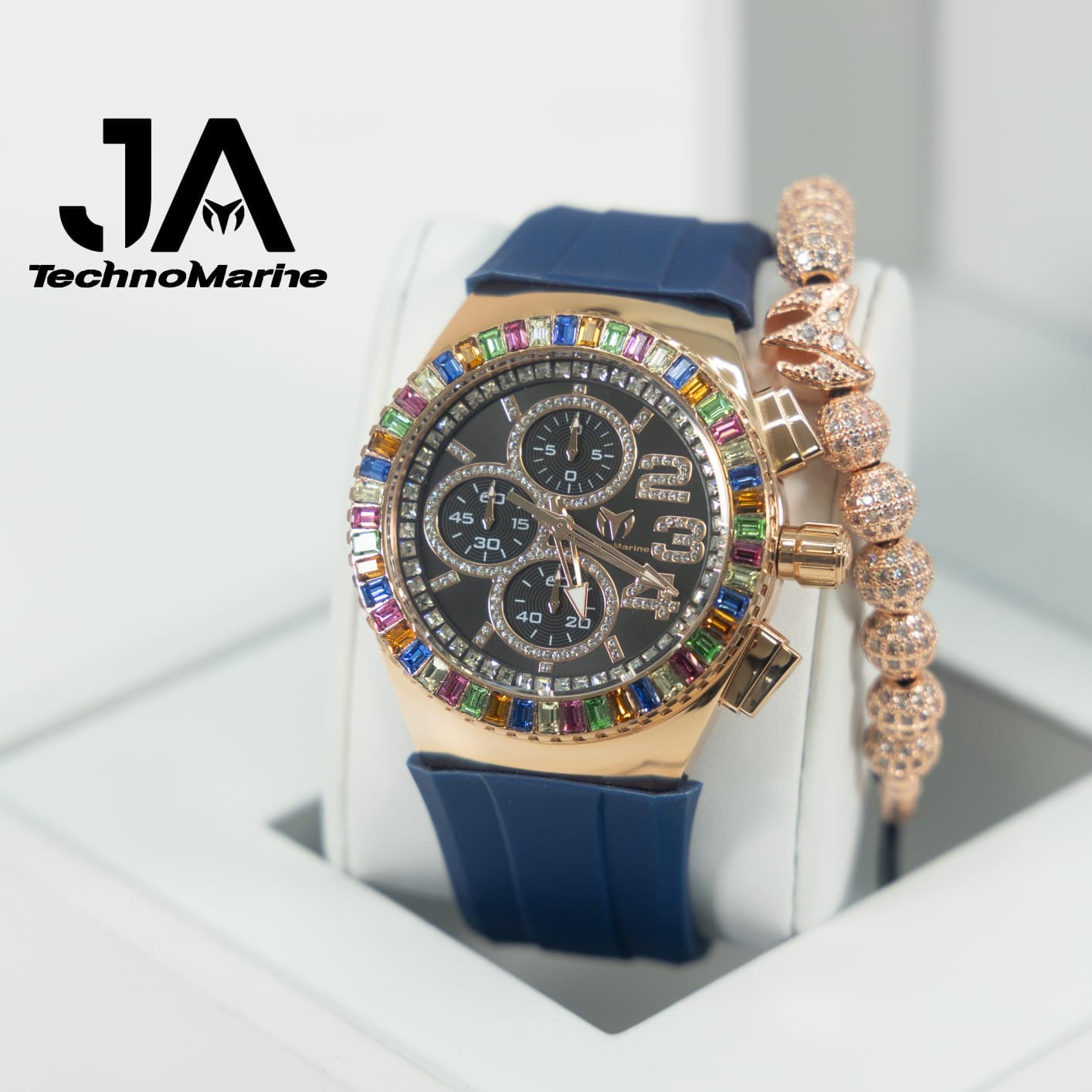 Technomarine Custom Cruise Glitz 45mm Rose Gold Rainbow