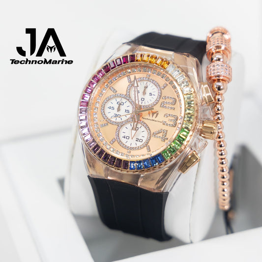 Technomarine Custom Cruise Glitz 45mm Rainbow Rose Gold