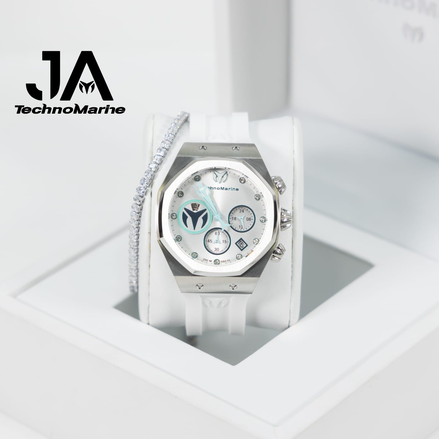 Technomarine Women Reef Sun Stainless Steel Quartz Watch With Silicone Strap 40mm Silver