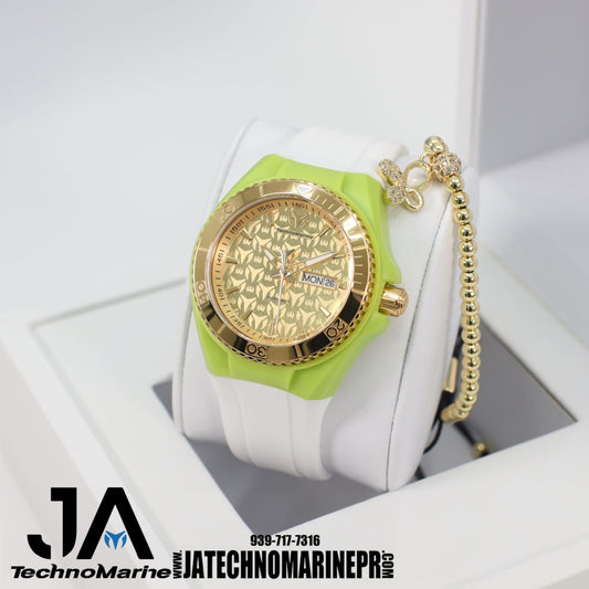 TechnoMarine Cruise Monogram 40MM Gold Bisel Green