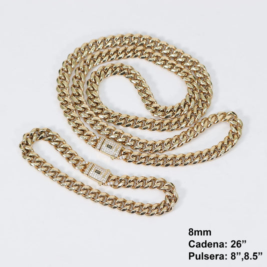 Cadenas Cubanas hombre 8mm 26” Stainless Steel