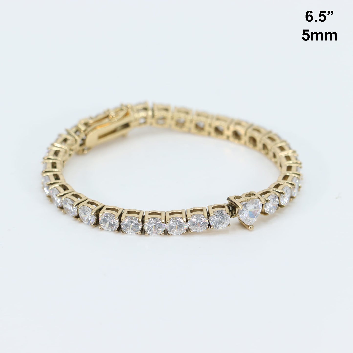 Pulsera De Corazón Stainless Steel Baño oro 14k