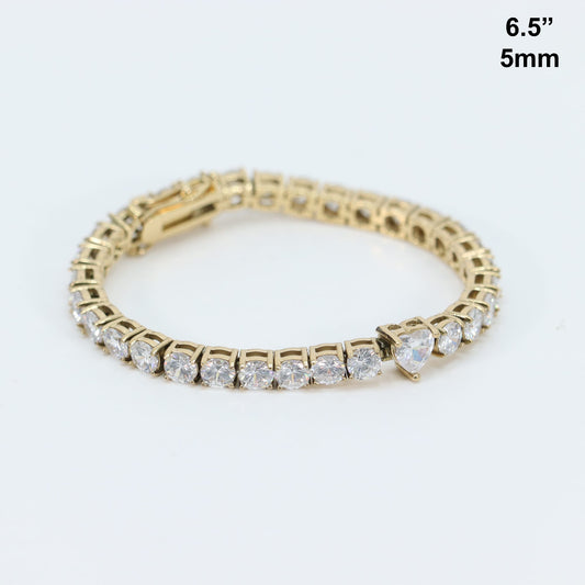 Pulsera De Corazón Stainless Steel Baño oro 14k