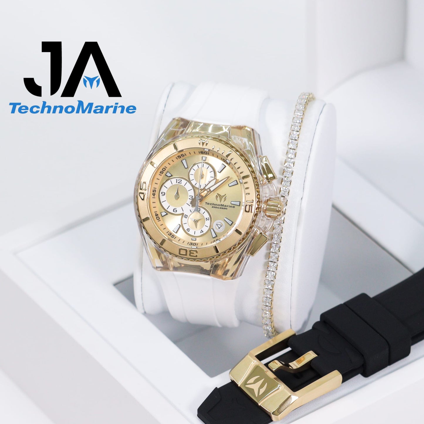 Technomarine Cruise Gold And Gold 40 mm Original Chronograph Ladies Watch Dos Correas