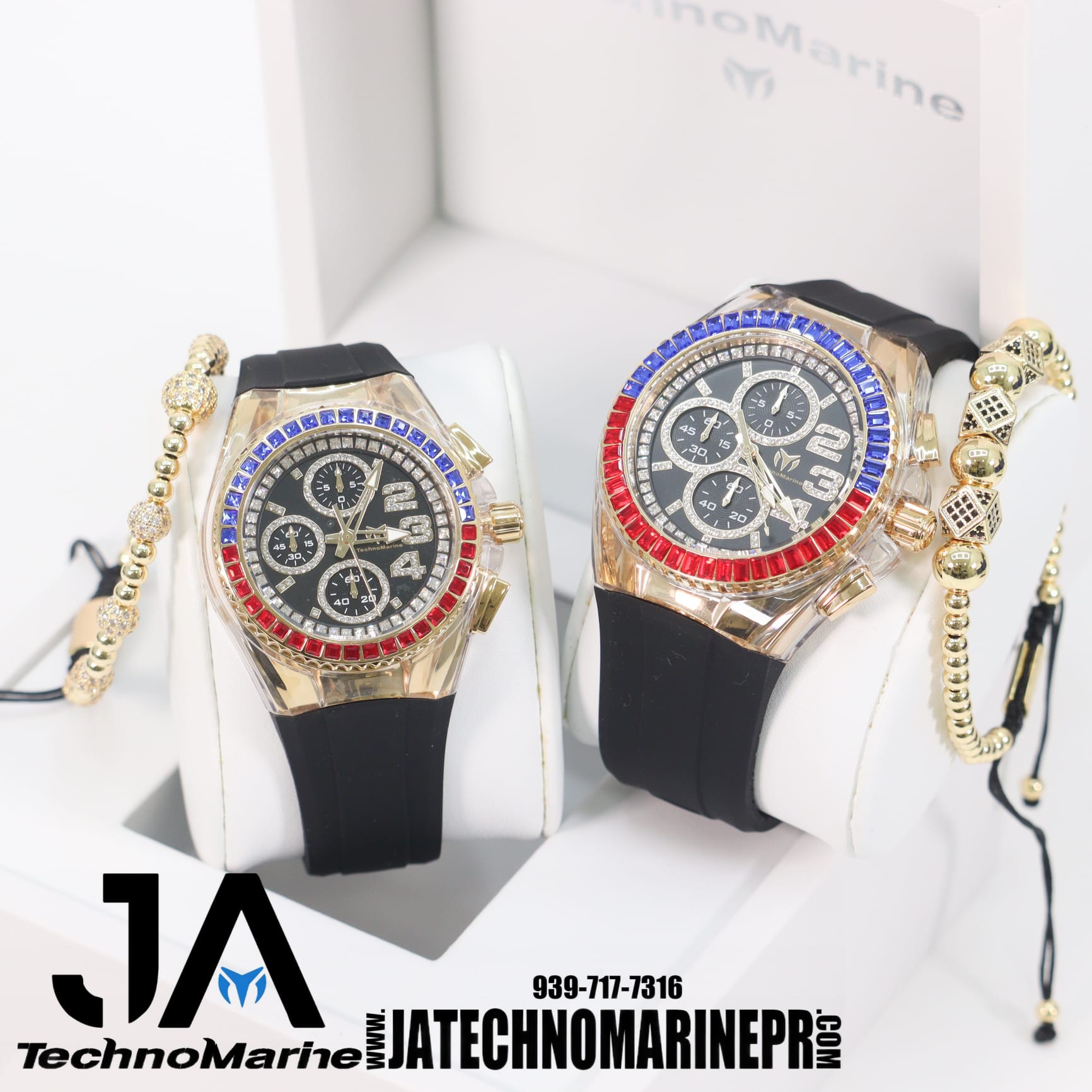 Set de relojes technomarine de hombre 45mm y mujer 40mm