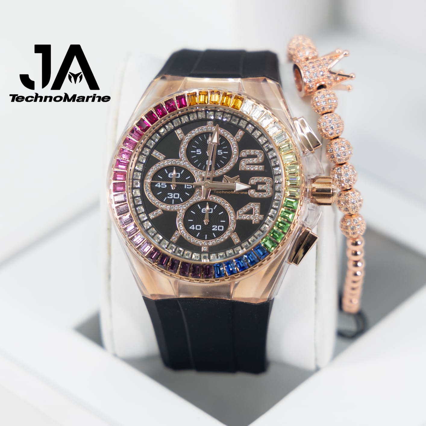 Technomarine Custom Cruise Glitz 45mm Rainbow Rose Gold